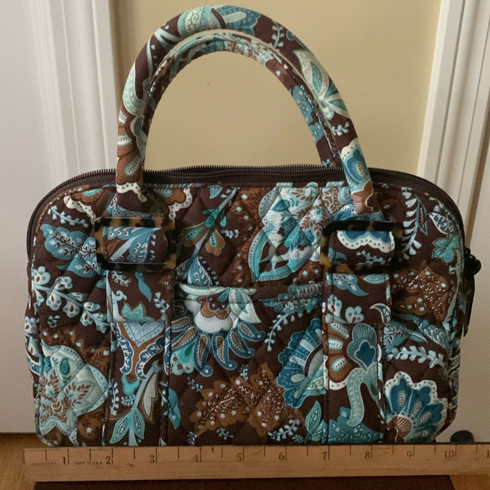 Vera Bradley Aqua and Blue Paisley Handbag